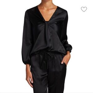 Derek Lam 10 Crosby Cailyn Twist Front Satin Blouse Size 4